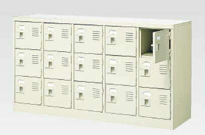 15人用シューズボックス(中棚なし)(鍵付き)(3段×5列) 【地域限定送料無料】 /MI-BST5-3WK(N)