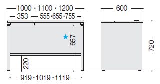 デュエナ 平机 デスク パネル脚 引出し無し Sタイプ W1000×D600×H720mm /TO-DUS-106P □/□ [3]