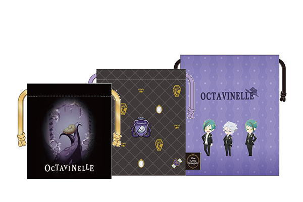 【ディズニーキャラクター】巾着3点セット【オクタヴィネル】【ツイステ】【ツイステッドワンダーランド】【ディズニー】【映画】【アニメ】【巾着】【きんちゃく】【袋】【小物入れ】【ポーチ】【収納】【3点入り】【3点セット】【雑貨】【グッズ】のサムネイル