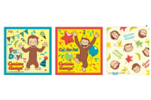 【送料無料】 【おさるのジョージ】ハンカチーフ3枚セット【カラフルパーティ】【ひとまねこざる】【Curious George】【絵本】【アニメ】【タオル】【たおる】【ハンカチ】【ハンドタオル】【ミニタオル】【3枚入り】【3枚組】【子供】【キッズ】【雑貨】【グッズ】