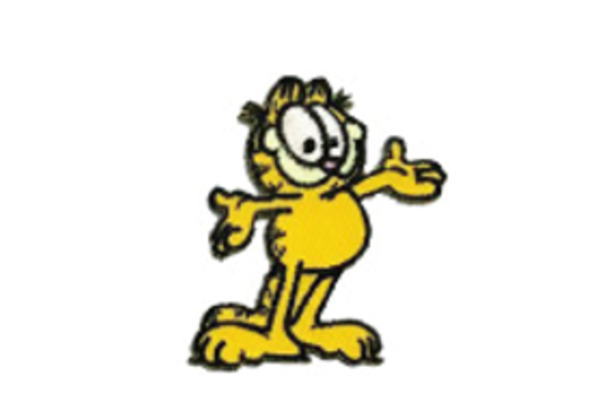 【送料無料】　　 アメリカン雑貨　ガーフィールド　ミニワッペンMW065　アニメ　アメリカ　USA　アメキャラ　ワッペン　アイロンパッチ　アイロン　雑貨　グッズ