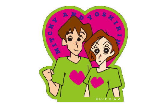 【送料無料】　　 クレヨンしんちゃん　キャラクターステッカーミッチーとヨシリン　しんちゃん　しんのすけ　テレビ　アニメ　漫画　映画　シール　ステッカー　文房具　学校　雑貨　グッズ