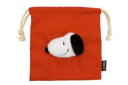 【送料無料】 スヌーピー SNOOPY ボアフェイス巾着レッド 赤 ピーナッツ ウッドストック すぬーぴー アニメ ポーチ ケース 小物入れ きんちゃく 袋...