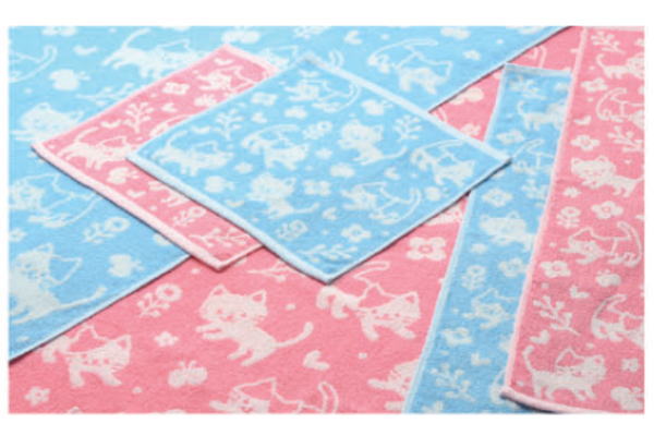 【送料無料】【オリジナル】無撚糸ジャガードバスタオル【ピンク】【にゃんず】【ねこ】【猫】【ネコ】【動物】【アニマル】【タオル】【たおる】【雑貨】【グッズ】【かわいい】