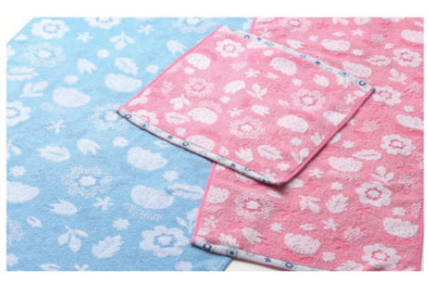 【送料無料】【オリジナル】無撚糸ジャガードウォッシュタオル【ブルー】【青】【フェスティバル】【タオル】【たおる】【ハンカチ】【ハンドタオル】【ミニタオル】【雑貨】【グッズ】【かわいい】