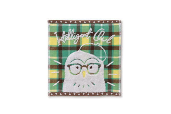 【オリジナル】ガーゼ 無撚糸ミニ ハンカチ【インテリジェントアウル】【フクロウ】【ふくろう】【動物】【アニマル】【タオル】【たおる】【ハンカチ】【ハンドタオル】【ミニタオル】【雑貨】【グッズ】【かわいい】