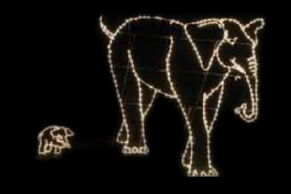 【イルミネーション】ゾウイルミネーション【イエロー】【ゾウ】【アニマル】【動物】【平面】【壁掛け】【輝き】【電飾】【LED】【モチーフ】【クリスマス】【かわいい】