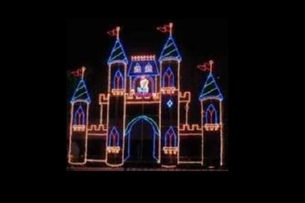 【イルミネーション】城イルミネーション【オレンジ】【ブルー】【城】【キャッスル】【平面】【壁掛け】【輝き】【電飾】【LED】【モチーフ】【クリスマス】【かわいい】