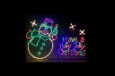 【イルミネーション】雪だるまイルミネーション【オレンジ】【グリーン】【看板】【雪】【雪だるま】【冬】【クリスマス】【平面】【壁掛け】【輝き】【電飾】【LED】【...
