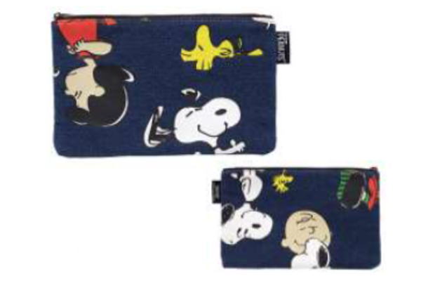 【送料無料】【スヌーピー】【フラットポーチ】スヌーピー ビッグパターンDenim フラットポーチ【SNOOP..