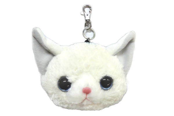 【送料無料】　　オリジナル　リール付パスケース白猫　いっしょがいいね　ネコ　ねこ　動物　アニマル..