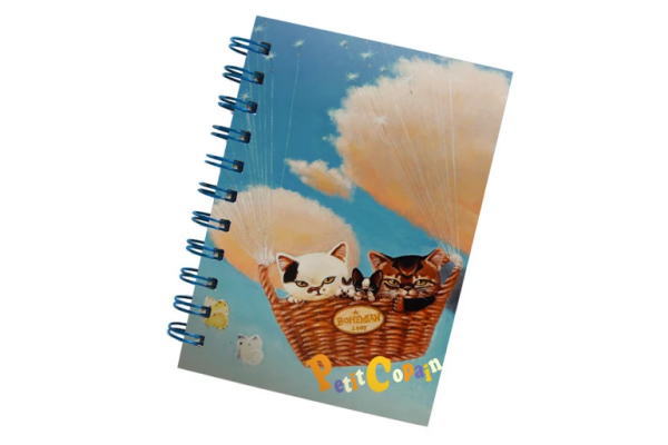 【オリジナル】【プチコパン】リングノート【バスケット】【猫】【ネコ】【ねこ】【動物】【アニマル】【ノート】【文房具】【学校】【勉強】【雑貨】【グッズ】【かわいい】