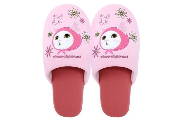 オリジナル　choo choo　スリッパピンクずきん　猫　ネコ　ねこ　動物　アニマル　シューズ　ルームシ..