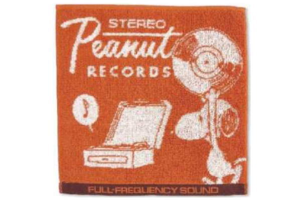 【スヌーピー】【SNOOPY】ミニタオル【オレンジ】【PEANUTS RECORDS】 【ピーナッツ】【ウッドストック】【すぬーぴー】【アニメ】【タオル】【たおる】【ハンドタオル】【ハンカチ】【雑貨】【グッズ】【かわいい】