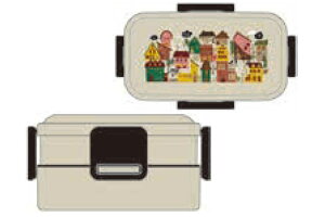 【オリジナル】抗菌2段ふわっと弁当箱【ハッピーゴーラッキー】【お弁当箱】【ランチボックス】【遠足】【アウトドア】【雑貨】【グッズ】【かわいい】