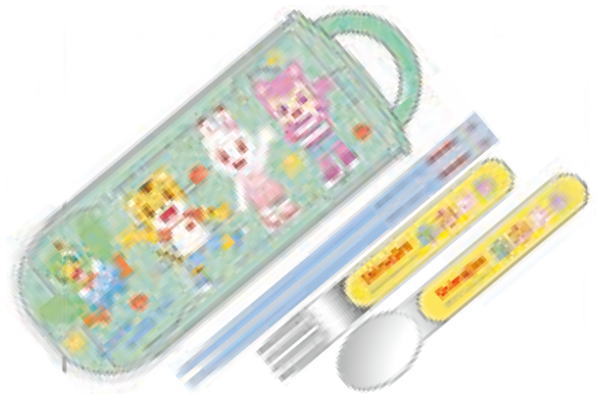 【しまじろう】抗菌スライド式トリオセット【23】【動物】【アニマル】【おはし】【スプーン】【フォー..