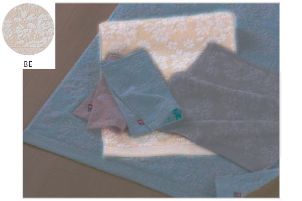 【送料無料】【日本製】【オリジナル】フェイスタオル【ベージュ】【ミリオンブーケ】【今治】【タオル..