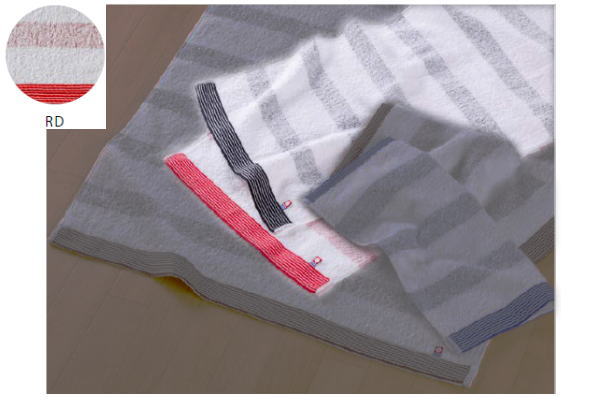 【送料無料】【日本製】【オリジナル】フェイスタオル【レッド】【赤】【ファミーユボーダー】【今治】..