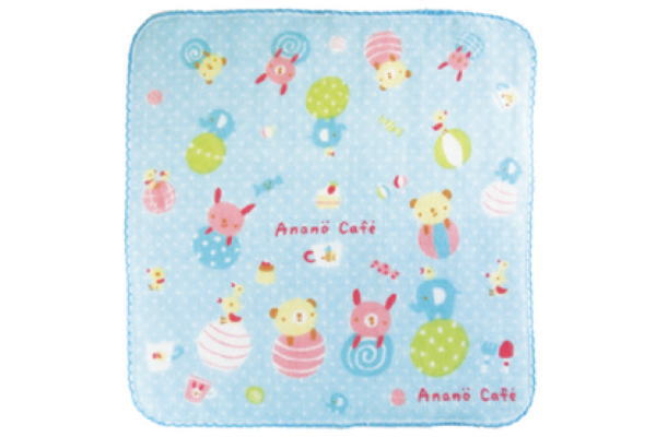 【日本製】【アナノカフェ】【Anano Cafe】ベビー JOYガーゼハンカチ【ブルー】【青】【動物】【アニマル】【タオル】【ハンカチ】【ミニタオル】【赤ちゃん】【ベビー】【ギフト】【お祝い】【プレゼント】【雑貨】【グッズ】【かわいい】