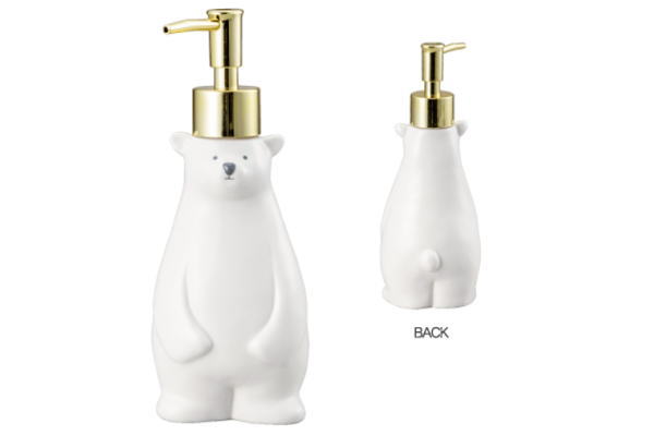 【オリジナル】ハンドソープディスペンサー【シロクマ】【動物】【アニマル】【ケース】【ボトル】【手..