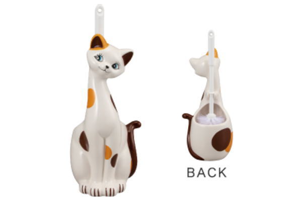 【オリジナル】トイレブラシ立て【三毛猫】【動物】【アニマル】【ブラシ置き】【スタンド】【掃除】【..