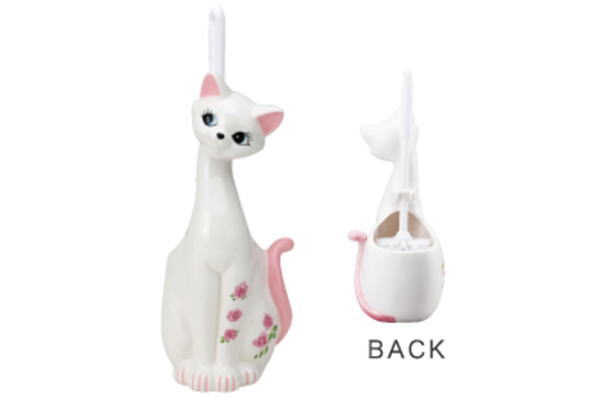 【オリジナル】トイレブラシ立て【ピンク】【猫】【動物】【アニマル】【ブラシ置き】【スタンド】【掃..
