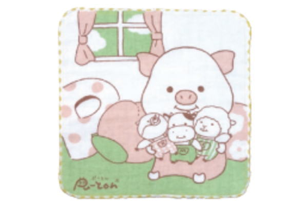 【送料無料】【オリジナル】【ぷーとん】ガーゼタオルハンカチ【ぷーとんとぬいぐるみ】【ブタ】【ぶた】【豚】【動物】【アニマル】【タオル】【たおる】【ハンカチ】【ミニタオル】【ハンドタオル】【雑貨】【グッズ】【かわいい】