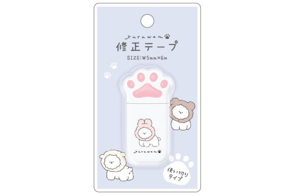 オリジナル　肉球修正テープかぶりもの　YURUWAN　犬　動物　アニマル　テープ　修正　修正用品　文房..