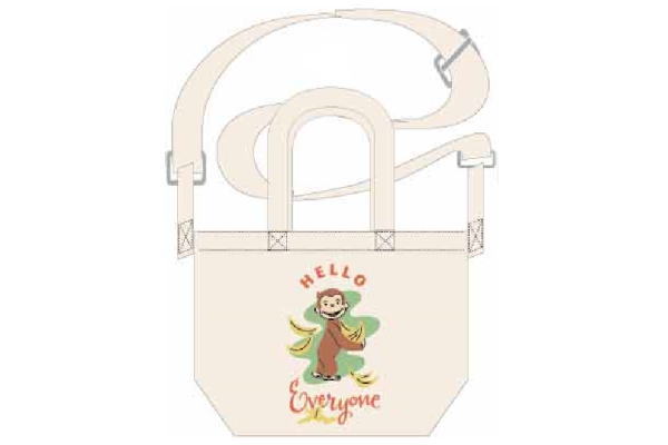 【おさるのジョージ】中仕切りショルダーバッグ【バナナ】【ジョージ】【ひとまねこざる】【Curious George】【絵本】【アニメ】【カバン】【かばん】【鞄】【斜め掛け】【収納】【アウトドア】【雑貨】【グッズ】【かわいい】