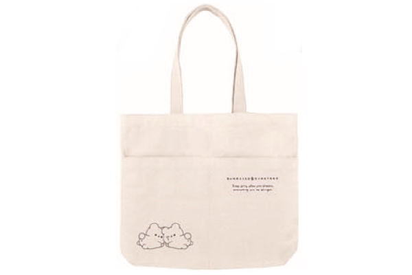 【オリジナル】ポケット付きトートバッグ【クマタローズ】【熊】【クマ】【動物】【アニマル】【かばん..