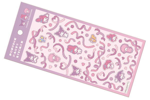 【送料無料】　　サンリオキャラクターズ　ポッピングパーティーステッカーたそがれパープル　クロミ　マイメロディ　マイスウィートピアノ　シール　ステッカー　文房具　雑貨　グッズ　かわいいのサムネイル