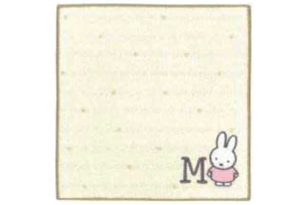 【miffy】【ミッフィー】キラキライニシャルミニタオル【M】【ウサギ】 【ミッフィーちゃん】【ディック・ブルーナ】【絵本】【アニメ】【タオル】【たおる】【ハンドタオル】【ハンカチ】【雑貨】【グッズ】【かわいい】