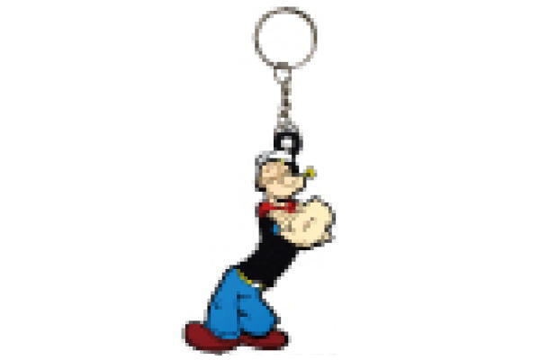 アメリカン雑貨　キャラクターラバーキーチェーンRC037　ポパイ　アメリカ　USA　アメキャラ　キーホルダー　キーリング　チャーム　鍵　雑貨　グッズ　かわいい(4)