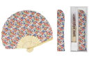 【LIBERTY】【リバティ】扇子×扇子袋ギフトセット【レッド】【赤】【花柄】【フラワー】【せんす】【うちわ】【踊り用】【日本舞踊】【祭り】【夏】【涼しい】【お...