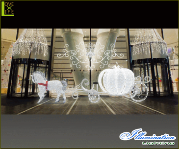 【イルミネーション】LED クリスタルグロー 白馬の馬車【S】【馬車】【3D】【大型用品】【クリスマス】【イルミネーション】【電飾】【装飾】【飾り】【パーティ】【イベント】【光】【LED】【モチーフ】【かわいい】今年もかわいいイルミネーションで飾り付け