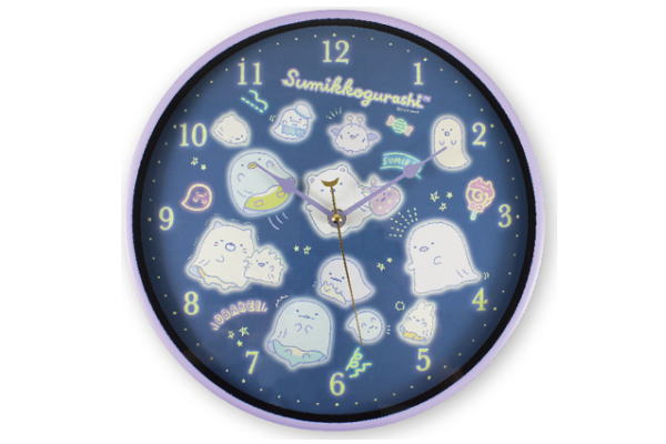 【すみっコぐらし】蓄光ウォールクロック【パープル】【紫】【おばけのナイトパーク】【すみっこぐらし】【サンエックス】【ゆるキャラ】【クロック】【時計】【とけい】【壁掛け】【インテリア】【雑貨】【グッズ】【かわいい】