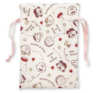 スヌーピー　SNOOPY　巾着ピーナッツ　ウッドストック　すぬーぴー　アニメ　キャラクター　ケース　ポーチ　小物入れ　袋　きんちゃく　収納　雑貨　グッズ　かわいい(4)