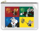 【トムとジェリー×Hogwarts House Roses】フラットポーチ【トム】【ジェリー】【ハリーポッター】【コラボ】【ポーチ】【ケース】【小物入れ】【メイク】【化粧】【コスメ】【ペン入れ】【文房具】【収納】【雑貨】【グッズ】【かわいい】