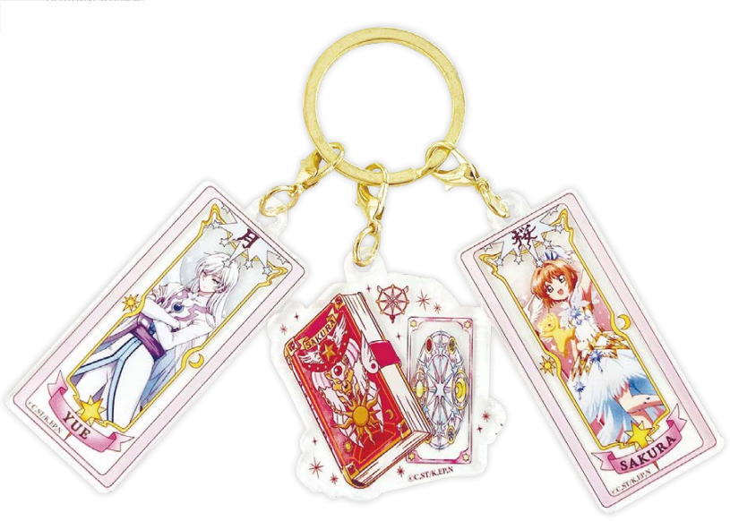 【送料無料】　　カードキャプターさくら　3チャームキーホルダーさくらとケロちゃんと月　漫画　アニメ　映画　推し　推し活　キーホルダー　キーリング　チャーム　鍵　3連　雑貨　グッズ　かわいい