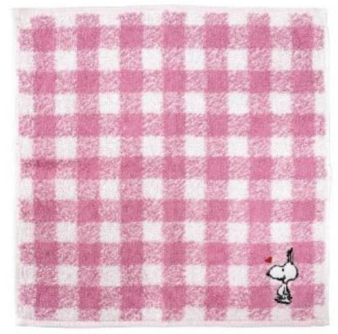 【スヌーピー】【SNOOPY】ギンガムチェックミニタオル【ピンク】【ハート】【ピーナッツ】【ウッドストック】【すぬーぴー】【タオル】【たおる】【ハンカチ】【ハンドタオル】【子供】【キッズ】【雑貨】【グッズ】【かわいい】