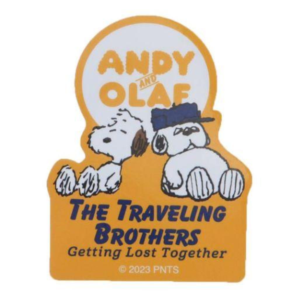 【送料無料】　【日本製】　スヌーピー　SNOOPY　キャラクターステッカーアンディとオラフ　ピーナッツ..