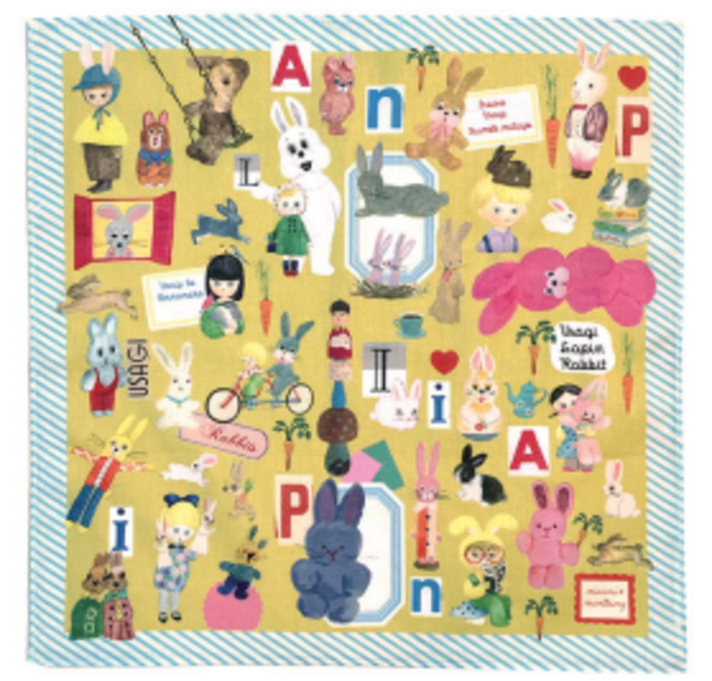 【日本製】【マリーニモンティーニ】【MARINIMONTEANY】ハンカチ【USAGI】【動物】【アニマル】【タオル】【たおる】【ハンドタオル】【ミニタオル】【レディース】【女性】【雑貨】【グッズ】【かわいい】