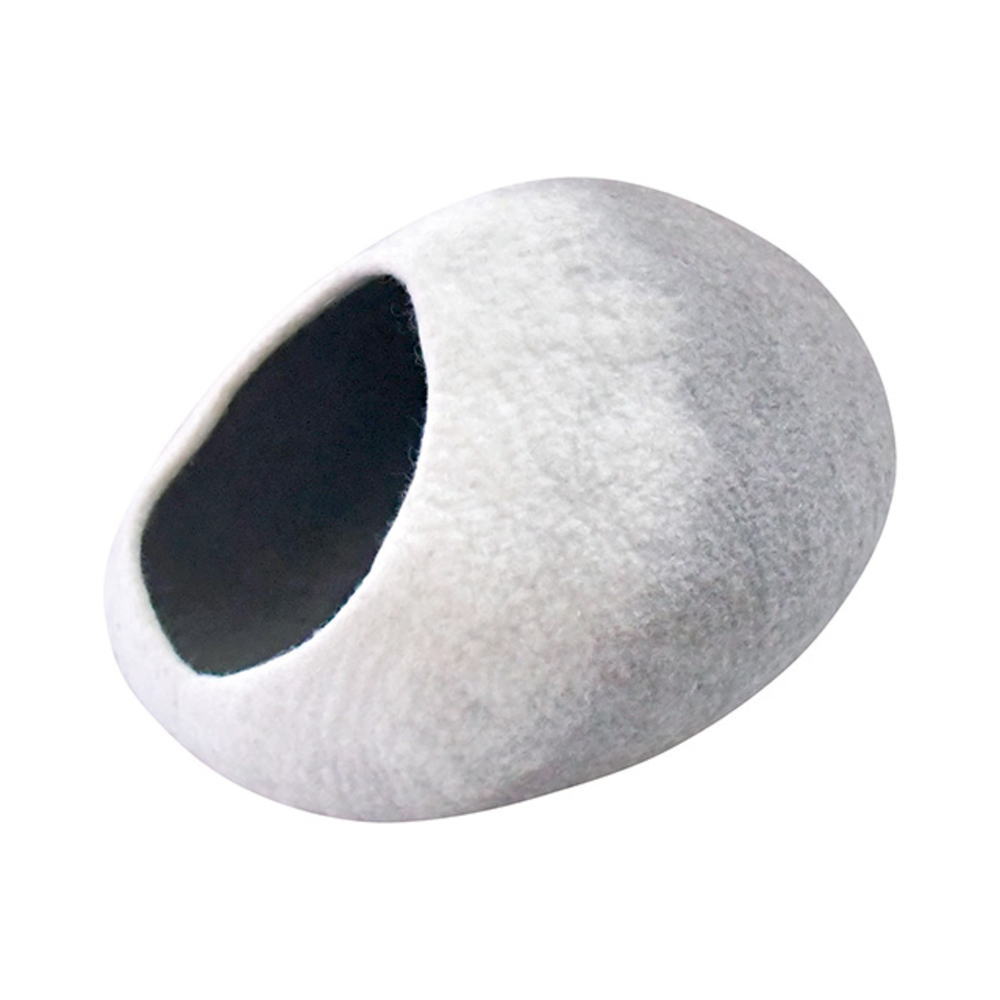 ネパールフェルト雑貨 キャットドームグレー 楕円 オーバルウールドーム カゴ ペット用 猫 ハウス インテリア 雑貨 グッズ かわいい