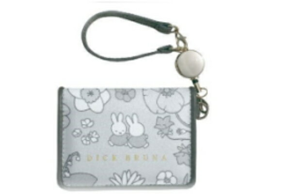 【miffy】【ミッフィー】【ガーデンサテンシリーズ】オープンパスケース【グレー】【ウサギ】【ディック・ブルーナ】【アニメ】【ポーチ】【ケース】【カード入れ】【定期入れ】【収納】【通勤】【通学】【雑貨】【グッズ】【かわいい】