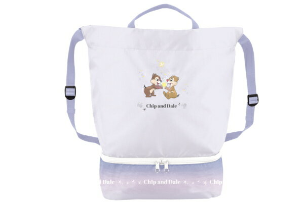 【送料無料】　ディズニーキャラクター　2層式ナップサックチップとデール　チップ　デール　映画　アニメ　かばん　鞄　バッグ　収納　プール　スイミング　海　アウトドア　子供　キッズ　雑貨　グッズ　かわいいのサムネイル