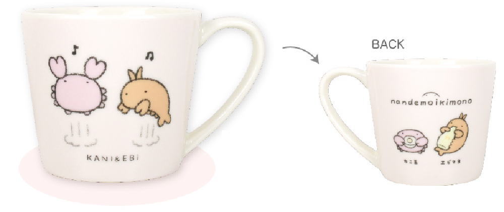 なんでもいきもの　メジャーマグカニとエビ　カップ　コップ　マグ　食事　食器　キッチン　子供　キッ..