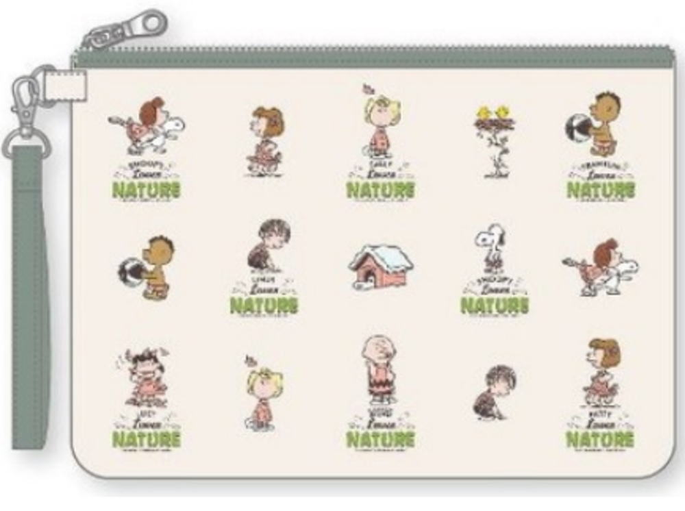 【送料無料】【スヌーピー】【SNOOPY】フラットポーチ【SS】【グリーン】【緑】【Lovers NATURE】【ピーナッツ】【ウッドストック】【すぬーぴー】【ポーチ】【ケース】【小物入れ】【文房具入れ】【整理】【収納】【雑貨】【グッズ】【かわいい】
