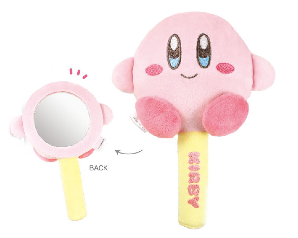 星のカービィ ぬいぐるみハンドミラーカービィ ゲーム ゲームキャラ カービー 任天堂 かがみ 鏡 コスメ メイク 化粧 雑貨 グッズ かわいい
