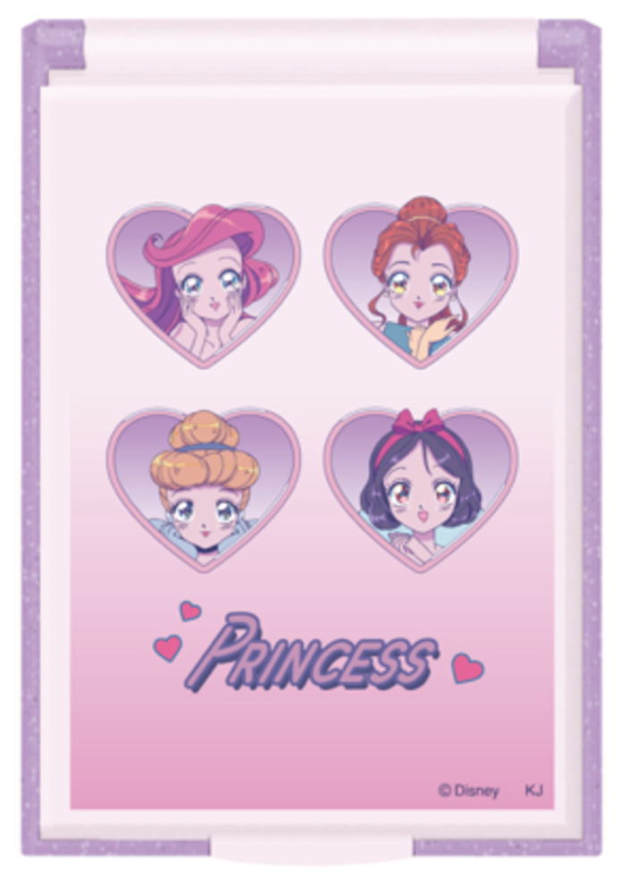ディズニープリンセス カードミラーS MANGA PRINCESS 姫 映画 かがみ 鏡 折りたたみ コンパクト メイク 化粧 コスメ 雑貨 グッズ かわいい