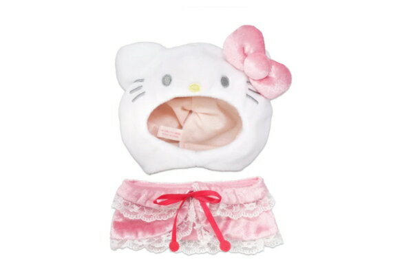 【送料無料】　オリジナル　プラッシュコスチューマー　着ぐるみS　ハローキティ　レースケープ　ポンチョ　服　コスチューム　着せ替え　ぬいぐるみ　ドール　人形　マスコット　雑貨　グッズ　かわいい